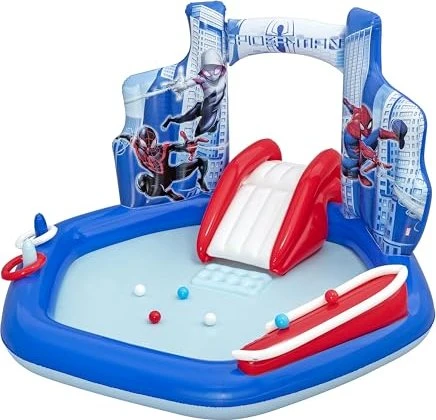 Bestway Spiderman Planschbecken mit Rutsche rechteckig 211x206x127cm