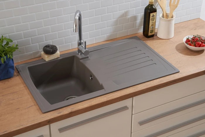 Respekta Boston 860x500mm Einbau Becken reversibel betongrau