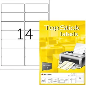 TopStick Etiketten Universal, 99.1x38.1mm, weiß, 100 Blatt (1400 Etiketten)