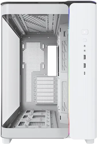 Montech King 95 Pure White, weiß, Glasfenster