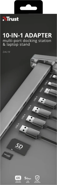 Trust Dalyx 10-in-1 Multi-Port Dock, USB-C 3.0 [Buchse]