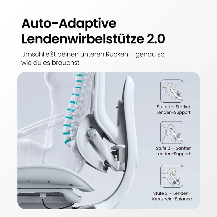 Sihoo Doro C300 Pro V2 adaptiver ergonomischer Bürostuhl, mit Fußstütze, weiß