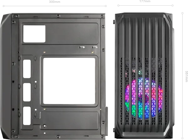 Mars Gaming MCS2, schwarz, Acrylfenster