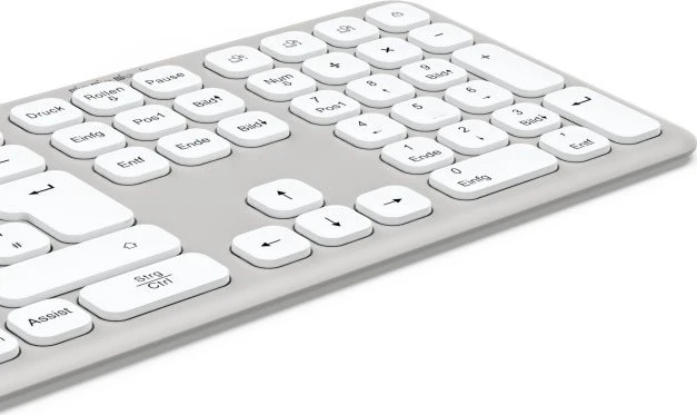 Hama WK-550 Multi-Device-Tastatur, grau/weiß, USB/Bluetooth, DE