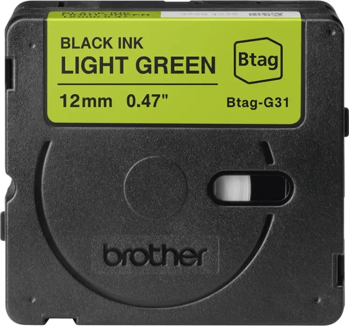 Brother Btag-G31 Beschriftungsband, 12mm, schwarz/grün