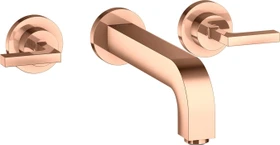 Hansgrohe Axor Citterio 3-Loch Waschbeckenarmatur mit Hebelgriffen 222mm polished red gold
