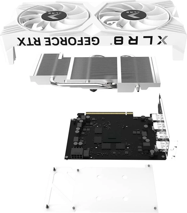 PNY GeForce RTX 4060 XLR8 Gaming Verto Overclocked White Edition, 8GB GDDR6, HDMI, 3x DP