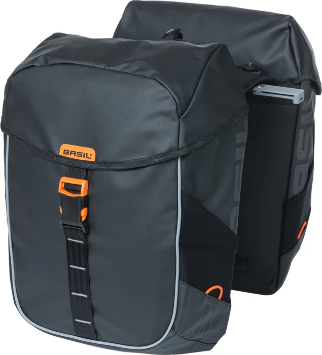 Basil Miles Tarpaulin Doppeltasche MIK Gepäcktasche schwarz/orange