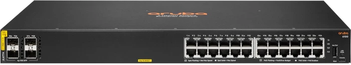 HPE Aruba CX 6100 Series Rackmount Gigabit Managed Switch, 24x RJ-45, 4x SFP+, 370W PoE+