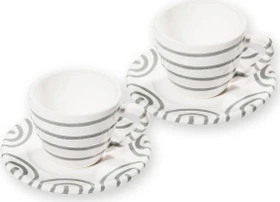 Gmundner Keramik Graugeflammt Espressotassen-Set für 2, 4-tlg.
