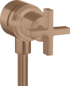 Hansgrohe Axor Citterio Wandanschluss Stop mit Rückflussverhinderer, Absperrventil und Kreuzgriff brushed red gold