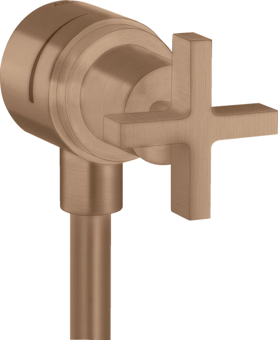 Hansgrohe Axor Citterio Wandanschluss Stop mit Rückflussverhinderer, Absperrventil und Kreuzgriff brushed red gold
