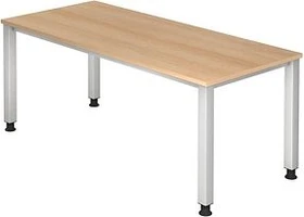 Hammerbacher Ergonomic Plus Q-Serie VQS19/E Schreibtisch 180x80cm Eiche/silber