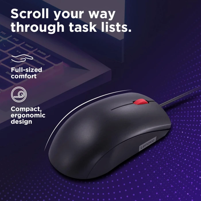 Lenovo 120 Wired Mouse, schwarz, USB