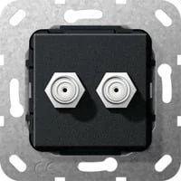 Gira Einsatz SAT-F-Buchse 2fach Kupplung, schwarz matt