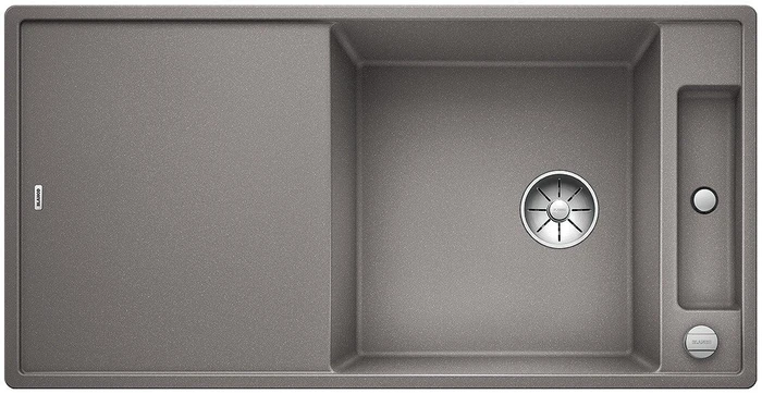 Blanco Axia III XL 6 S-F InFino Becken reversibel mit Ablauffernbedienung alumetallic inkl. Glasschneidebrett