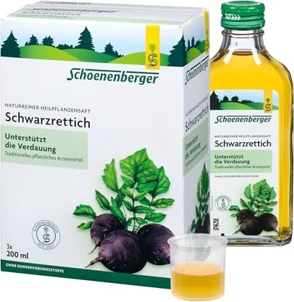 Salus Schoenenberger Schwarzrettich Naturreiner Heilpflanzensaft, 600ml (3x 200ml)