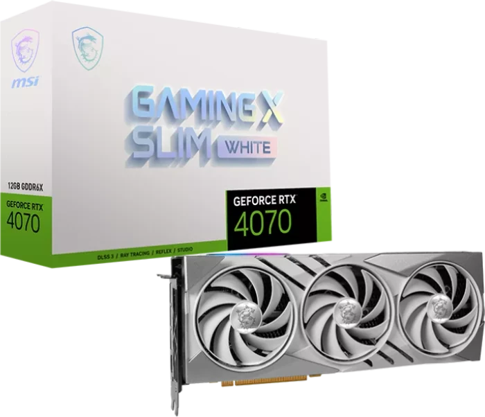 MSI GeForce RTX 4070 Gaming X Slim White 12G, 12GB GDDR6X, HDMI, 3x DP