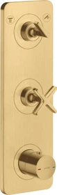 Hansgrohe Axor Citterio E Thermostatmodul 380/120 Kontrollfeld mit Platte für 2 Verbraucher brushed gold optic