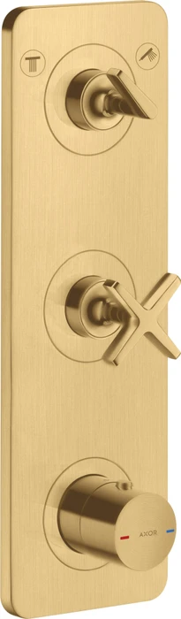 Hansgrohe Axor Citterio E Thermostatmodul 380/120 Kontrollfeld mit Platte für 2 Verbraucher brushed gold optic