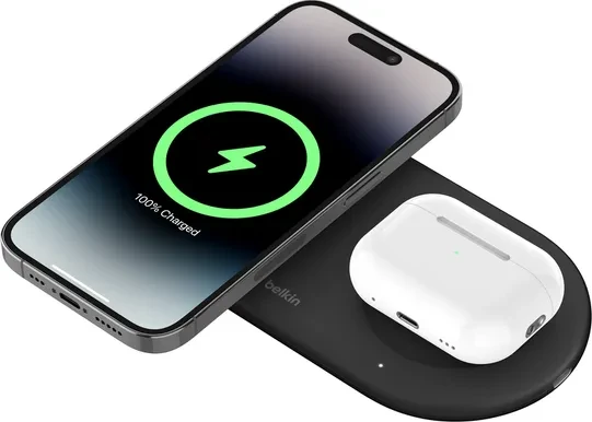 Belkin BoostCharge Pro Kabellose magnetische 2-in-1-Ladestation mit Qi2 (15W) schwarz