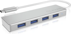 RaidSonic Icy Box IB-HUB1425-C3 silber USB-Hub, 4x USB-A 3.0, USB-C 3.0 [Stecker] (60437)
