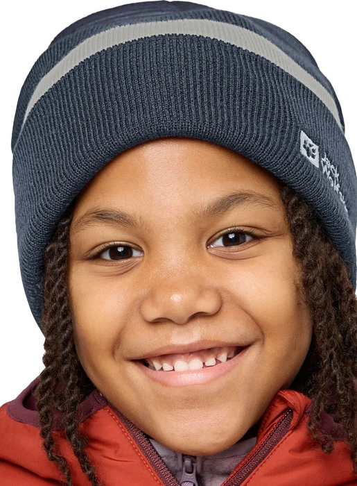 Jack Wolfskin Stripy Knit Beanie midnight sky (Junior)