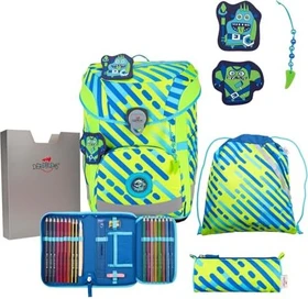 DerDieDas ErgoFlex Easy Exklusiv Neon Monster Schultaschen-Set, 5-tlg.