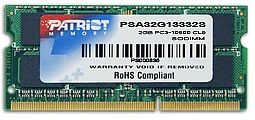 Patriot SO-DIMM 2GB, DDR3-1333, CL9