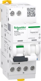 Schneider Electric Acti9 iCV40N VigiARC, AFDD + FI/LS, 1P+N, 16A, C-Char., 30mA, Typ A-SI, 6000A