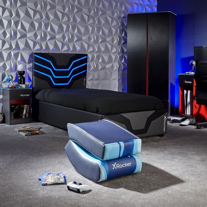 X Rocker Video Rocker Gaming Bodensessel für Kinder/Jugendliche, Lava Blue
