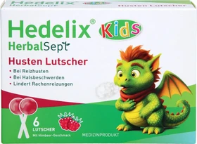 Dr. Theiss Hedelix HerbalSept Husten Lutscher Kids Himbeere, 6 Stück