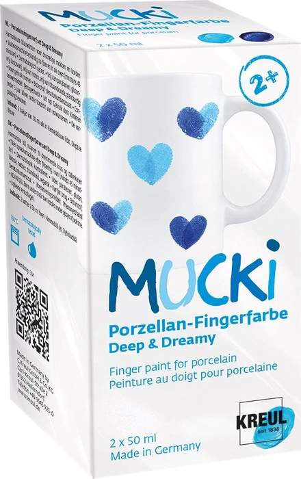 Kreul Mucki Porzellan-Fingerfarbe, himmelblau, 50ml, 2er-Set