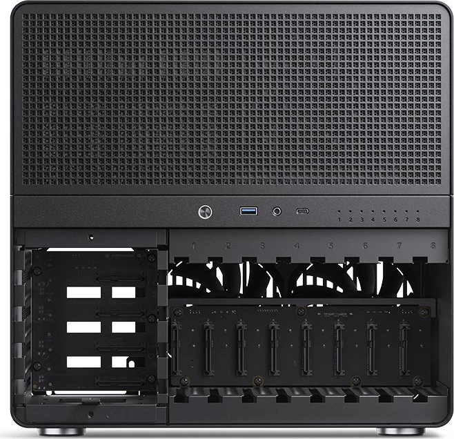 Jonsbo N5 Black, schwarz/braun