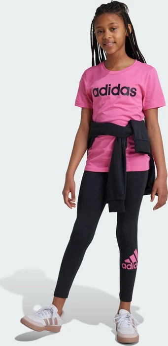 adidas Essentials Linear Logo Cotton Slim Fit T-Shirt kurzarm pulse magenta/black (Junior)