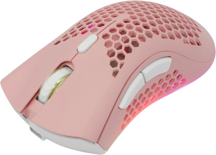 White Shark Lionel Pink Wireless Gaming Mouse, rosa/weiß, USB