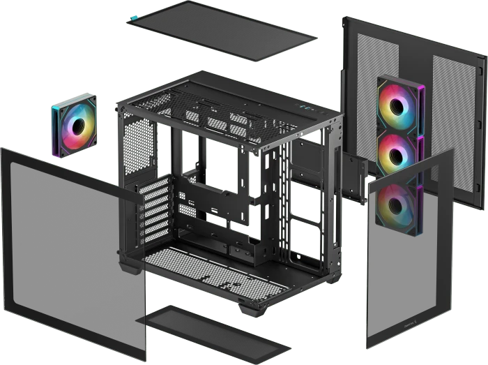 DeepCool CG530 4F, schwarz, Glasfenster