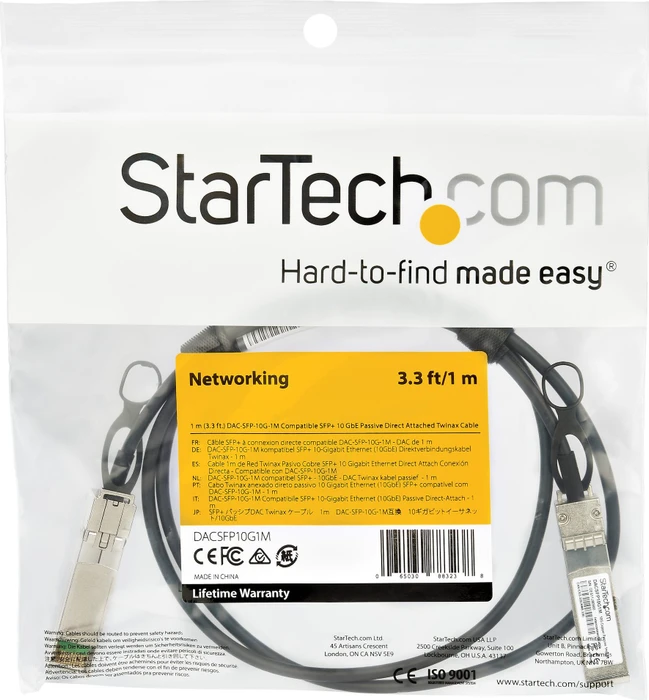 StarTech Nachbau von Dell EMC DAC-SFP-10G-1M 10G 1m LAN-DAC, Twinax, SFP+