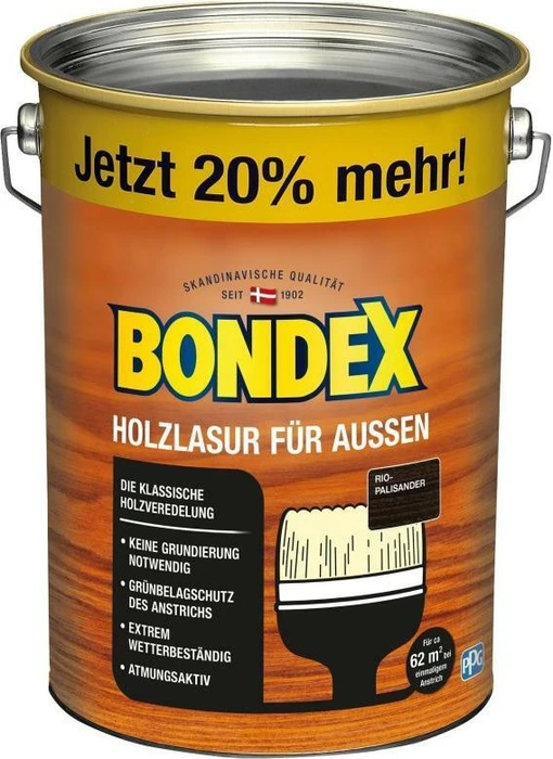 Bondex Holzlasur außen rio palisander, 4.8l