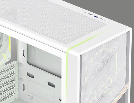 GameMax Aeris 330 MW, weiß/braun, Glasfenster