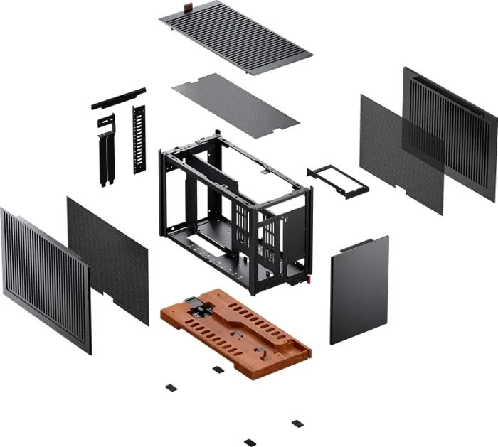 Jonsbo T9 Black, schwarz/braun, PCIe 5.0 Edition, Mini-ITX