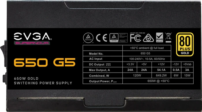 EVGA SuperNOVA G5 650 650W, ATX