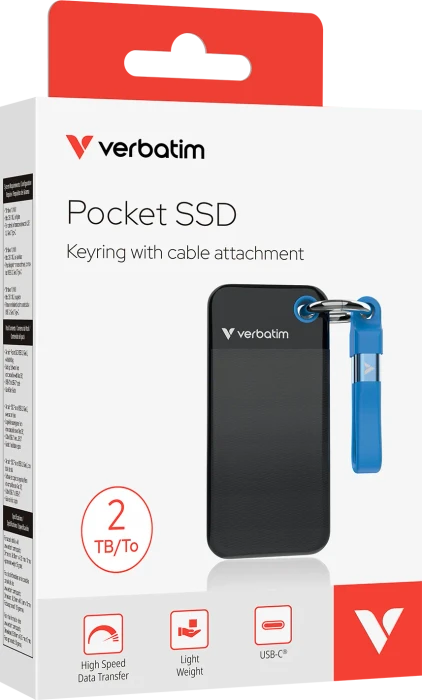 Verbatim Pocket SSD, schwarz/blau, 2TB, USB-C 3.1