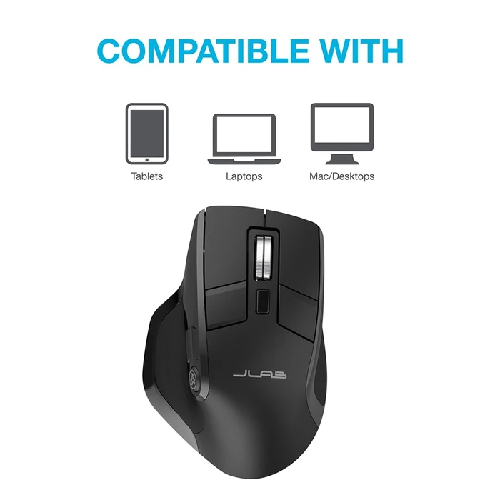 JLab Epic Wireless Mouse, schwarz, USB/Bluetooth