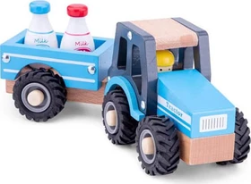 New Classic Toys Traktor mit Anhänger und Milchkannen