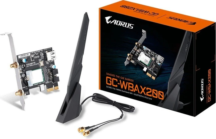 GIGABYTE GC-WBAX200, 2.4GHz/5GHz WLAN, Bluetooth 5.2, PCIe x1