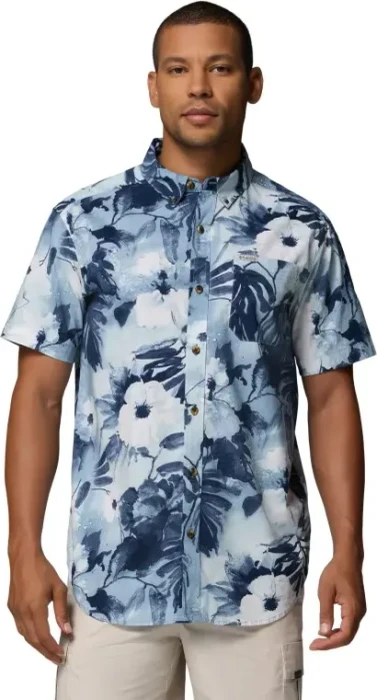Columbia Rapid Rivers Hemd kurzarm collegiate navy/flowerblur (Herren)