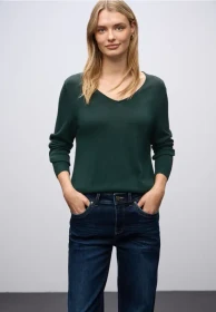 Street One V-Neck Pullover deep teal green (Damen)