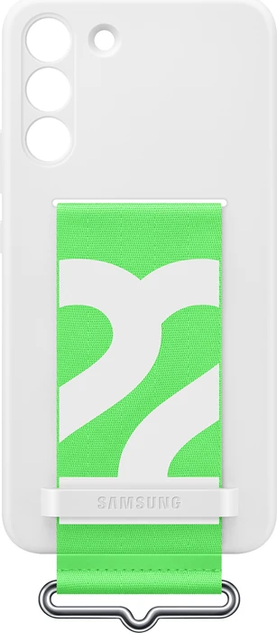 Samsung Silicone Cover with Strap für Galaxy S22+ weiß