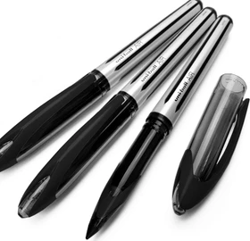 Uni-Ball AIR Medium UBA-188-L Tintenroller (Mine) schwarz/silber, 3er-Pack